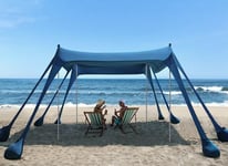 Vibemo Tente de Plage, Protection Solaire UPF50+ avec 8 Sacs de Sable, 3 x 3 m, Comprend Une Pelle à Sable, des piquets de Terre et des poteaux de stabilité, auvent de Plage d'extérieur Pop-up pour