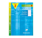 Clairefontaine 1751AMZC Un lot de 2 Étuis de Feuillets Mobiles Perforés - A4 21x29,7 cm - 200 Pages Grands Carreaux - Papier Blanc 90 g - Étuis Réutilisables