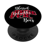 Blessed Babushka Bear Red Buffalo Check Plaid Cadeau pour grand-mère PopSockets PopGrip Adhésif