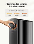 13 Elements Radiateur Bain D'Huile 2500W,Mobile Chauffage Electrique,Thermostat Reglable,Radiateur A Huile Economie D'Energie,3 Niveaux De Chaleur,Caracteristiques De Securite Integrees