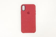 Apple Iphone X Canvas Red Case Clear View Standing Cover NEW