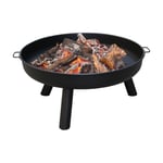 Tolletour - Brasero de jardin Bol de feu 80 cm fond en dentelle pieds anti-rouille barbecue Fire Pit pour chauffage