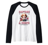 Cute Camera Dog Photographer Photo Capture & Create Puppy Raglan Baseball Tee