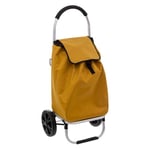 Five - Chariot de Courses Pliable en Alu 2 Roues Grande capacité 51 L Jaune Moutarde