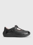 Start-Rite START-RITE Dazzle Black Leather T Bar School Shoes 8 Infant female