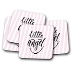 4 Set - Cute Little Angel Coaster - Baby Pink Girls Daughter Friends Gift #19040