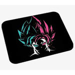 Tapis de Souris Dragon Ball Son Goku Super Saiyan Bleu et Rose sur Fond Noir Anime Manga Japon