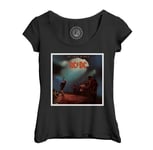 T-Shirt Femme Col Echancré Acdc Vintage Album Cover Let There Be Rock Hard Rock