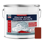 Procom - Peinture bitume, résine sol enrobé bitumeux, asphalte, goudron, macadam Brun rouge (ral 040 30 40) 10 litres