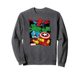 Marvel Spider-Man, Hulk, Captain America, Iron Man Panels Sweatshirt