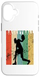 Coque pour iPhone 16 Plus Ballon de basket vintage pour homme et femme, rétro vieilli