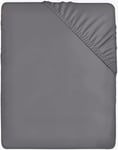 Utopia Bedding Drap Housse - Gris, 80 x 200 cm - Coupes de 35 cm pour Matelas épais - Microfibre brossée