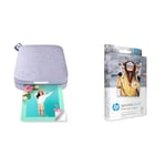 HP Sprocket Portable Photo Printer (Lilac) + HP 2x3" Premium Zink Photo Paper (50 Sheets) Compatible with HP Sprocket Portable Photo Printer