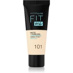 MAYBELLINE NEW YORK Fit Me! Matte+Poreless mattifying foundation for normal to oily skin shade 101 True Ivory 30 ml