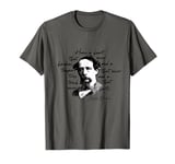 Dickens Minimalist Portrait Quote Charles Dickens T-Shirt