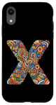 Coque pour iPhone XR Lettre initiale du nom de l'alphabet X dans le style Doodle Art