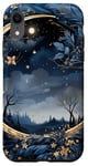 iPhone XR Midnight Blue Night Watercolor Sky Scenery Moon Case