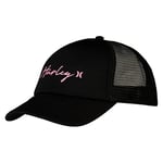 Hurley Women's W Icon Script Trucker Cap, Black/Pink, One Size