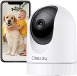 Cinnado WiFi Security Camera Indoor - 2K Pet Dog Cameras House Security with APP