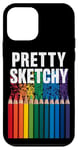 Coque pour iPhone 12 mini Crayon coloré avec citation humoristique pour écoliers