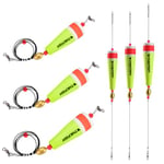 THKFISH Flotteur Peche en Mer Bouchon Peche Flotteurs Pondérés Popping Cork Bouchon de Peche Truite 4 Pièces Jaune-35g