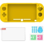 AFAITH Coque Etui en Silicone + Dureté Qualité 9HD Film Protecteur d'écran en Verre trempé pour Nintendo Switch Lite (Jaune)