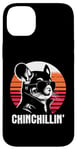 Coque pour iPhone 14 Plus Chinchillin' Retro Sunset - Funny Pun Chinchilla Lover