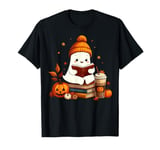 Cute Ghost Reading Book Lovers Halloween Ghost Coffee Cozy T-Shirt