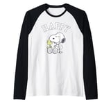 Peanuts Snoopy And Woodstock Happy Raglan Baseball Tee