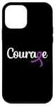 Coque pour iPhone 12 mini Cancer du pancréas - Courage avec noeud ruban mauve