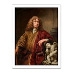 Artery8 Ferdinand Bol Self Portrait Painting Artwork Framed Wall Art Print 18X24 Inch