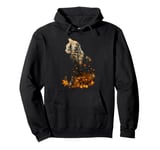 Cat Floral Autumn Leaves Kitten Nature Wildlife Pullover Hoodie