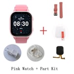 Montre Intelligente Wonlex Pour Enfants,Montre-Bracelet Intelligente,Prise En Charge De Whatsapppig Kt19pro,Android 8.0,Caméra Vidéo,Téléphone Intelligent Connecté,Gps,4g - Type Pink And Part Kit