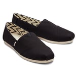 TOMS Alpargata Black 100% Cotton Female Slip On Ladies Shoes