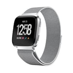 Fitbit Versa klockarmband meshlänk rostfri stål magnetisk - Silver