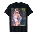 Hot Girl on T-shirt - "Beautiful Blonde Pinup Model" T-Shirt