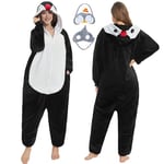 JONRRYIN Combinaison Pyjama Animal Femme, Onesie Kigurumi Adulte Grenouillere avec Masques d'animaux, Animaux Pyjama Combinaison Homme Cosplay pour Carnaval