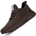 Feethit Homme Chaussures de Sport Basket Respirant Légère de la Mode de Marche Fitness Tennis Outdoor Gym Sneakers Marron 43