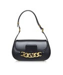 Valentino Womens Vintage Vlogo Chain Shoulder Bag Black Calf Leather - One Size