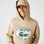 Lacoste Men's Loose Fit Monogram Hooded Sweatshirt - Beige, XL