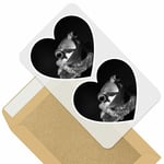 2 x Heart Stickers 10 cm - BW - Madagascan Tree Frog Madagascar #36971