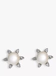 Eclectica Pre-Loved Faux Pearl & Swarovski Crystal Starburst Stud Earrings, Dated Circa 1990s