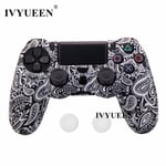 Feuille Blanche - Étui De Protection En Silicone Pour Manette Sony Dualshock 4, 25 Couleurs, Capuchon De Poignée Pour Joystick, Ps4 Pro Slim