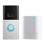 Ring Video Doorbell (2nd Generation) Satin Nickel with Chime Bundle