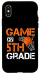 Coque pour iPhone X/XS Jeux amusants sur le basket-ball de cinquième année premier jour d'école