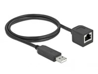 Delock - Seriell Adapter - Usb (Hann) Til Rj-45 (Hunn) - 1 M - Usb / Usb 2.0 / Eia-232 - Svart