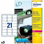 Printer labels Avery Hvid 20 Ark 63,5 x 38,1 mm (5 enheder)