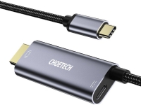 Choetech adapter USB Type C to HDMI 4K + USB Type C PD to MacBook / PC 1.8m gray (XCH-M18GY)