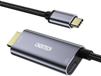 Choetech adapter USB typ C till HDMI 4K + USB typ C PD för MacBook / PC 1,8 m grå (XCH-M18GY)