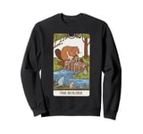 Fun Tarot Card The Builder Beaver Building Spiritual Reader Sweatshirt